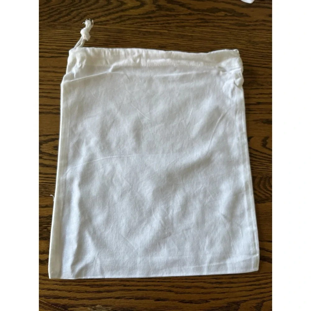 6 - 10 x 12 Cotton Fabric Drawstring Reusable Storage White Bags Craft Quilt‎